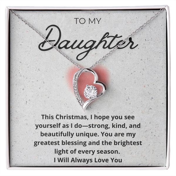 My Precious Daughter Heart Necklace with Message Card