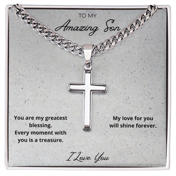 Son Cross Pendant Necklace with Loving Message Card